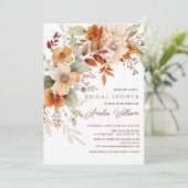 秋の花のブライダルシャワーへの招待 招待状 (スタンド正面)