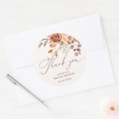 秋の花のブライダルシャワー感謝祭 ラウンドシール (封筒)