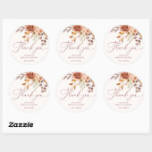 秋の花のブライダルシャワー感謝祭 ラウンドシール (シート)