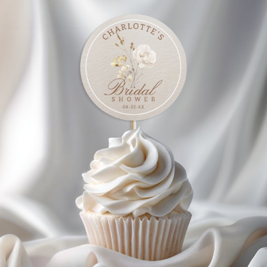 秋の花のブライダルシャワー・フェイバーステッカー ラウンドシール