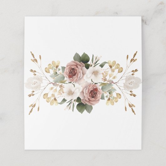 秋の花のブライダルシャワー ブラッシュ&ゴールド プレイスカード (外部開封)