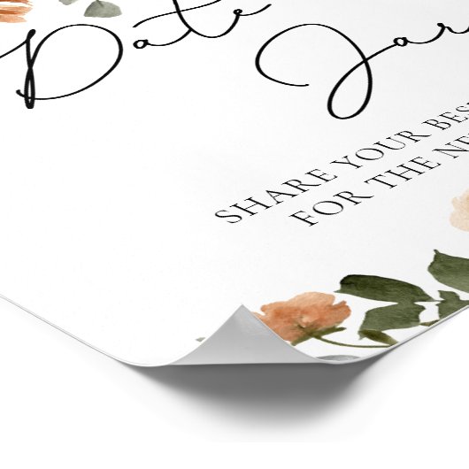 秋の花のブライダルデート夜のアイデア日付ジャー ポスター (角)