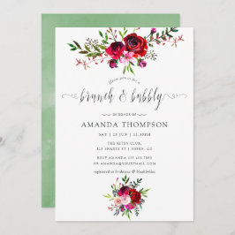 秋の花のブランチとバブル 招待状