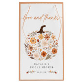 秋の花のプッチンプリンセスシャワーフェイバー スモールペーパーバッグ (裏面)