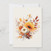 秋の花のベージュのパーティーお礼カード 招待状 (裏面)