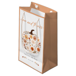 秋の花のポンプキン ウェディングシャワーのお favors スモールペーパーバッグ