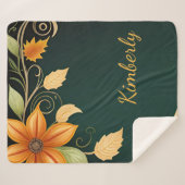 秋の花の優雅さ シェルパブランケット (正面(横))