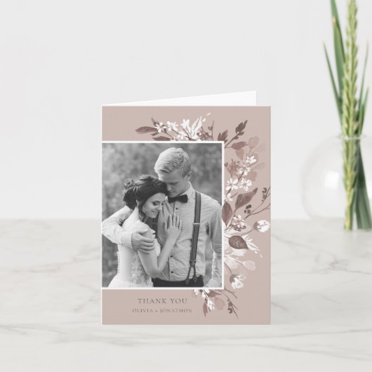 秋の花の写真ありがとう サンキューカード (正面)