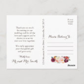 秋の花の写真感謝状はがき ポストカード (裏面)