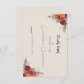 秋の花の出欠確認カード 出欠カード (正面/裏面)