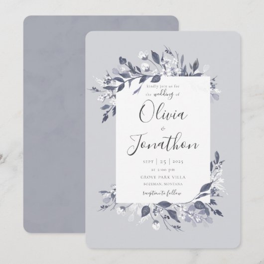 秋の花の招待状 招待状 (正面/裏面)