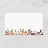 秋の花の登録の挿入物カード、オレンジあずき色 名刺 (裏面)