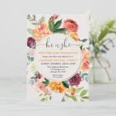 秋の花の素朴なリースの性は招待を明らかにします 招待状 (スタンド正面)