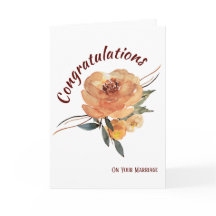 秋の花の結婚おめでとうカード