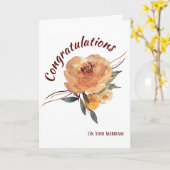 秋の花の結婚おめでとうカード カード (黄色い花)