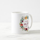 秋の花の結婚式の計画夫人コーヒー・マグのオレンジ コーヒーマグカップ (正面右)