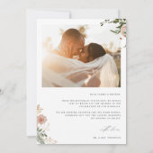 秋の花の結婚式写真 サンキューカード (裏面)