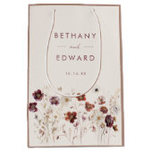 秋の花の結婚式 ミディアムペーパーバッグ (正面)