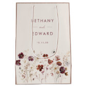 秋の花の結婚式 ミディアムペーパーバッグ (裏面)