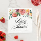 秋の花の花輪 秋のベビーシャワー スタンダードランチョンナプキン (インサイチュ)