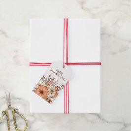 秋の花の葉が幸せな感謝祭 ギフトタグ