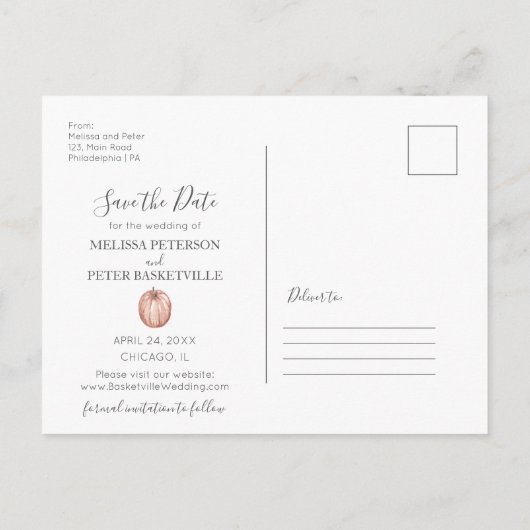 秋の花はがきを保存 案内ポストカード (裏面)