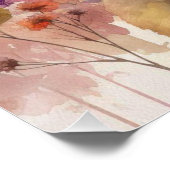 秋の花ひまわりの水の色パステル ポスター (コーナー)