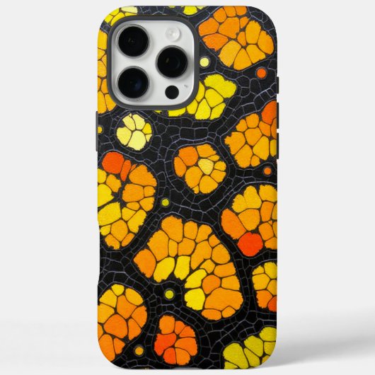 秋の花びら：オレンジと黒のヘビデザイン Case-Mate iPhoneケース (裏面)