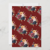 秋の花をあしらったシンプルな水彩風デザインのシーク教 イク・オンカル 結婚式の招待状 招待状 (裏面)