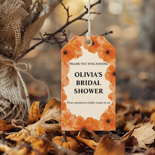 秋の花をイメージしたブライダルシャワーのギフトタグ ギフトタグ