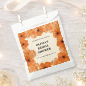 秋の花をイメージしたブライダルシャワーのプチギフトバッグ フェイバーバッグ (クリップ留めされた状態)