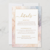 秋の花をイメージしたロマンチックなオールインワンウェディング 招待状 (裏面)