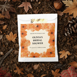 秋の花をテーマにしたブライダルシャワーのプチギフトバッグ フェイバーバッグ