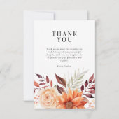 秋の花をテーマにしたブライダルシャワー サンキューカード (正面)