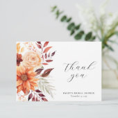 秋の花をテーマにしたブライダルシャワー サンキューカード (スタンド正面)