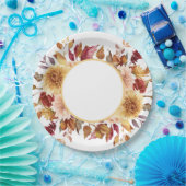 秋の花をテーマにしたブライダルシャワー ペーパープレート (パーティー)