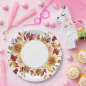 秋の花をテーマにしたブライダルシャワー ペーパープレート (パーティー)