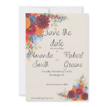 秋の花をテーマにしたSave the Date