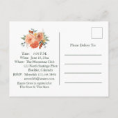 秋の花をモチーフにしたウェディングシャワー招待状 インビテーションポストカード (裏面)