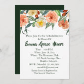 秋の花をモチーフにしたウェディングシャワー招待状 招待状 (正面/裏面)