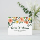 秋の花をモチーフにした美しいブライダルシャワーの「賢者の言葉」カード ポストカード (スタンド正面)