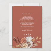 秋の花を持つアーチ秋の結婚式写真 サンキューカード (裏面)