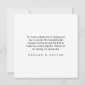 秋の花を添えたエレガントなオータムウェディング サンキューカード (裏面)