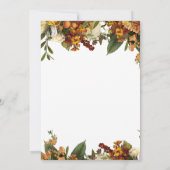 秋の花を飾ったエレガントな感謝祭のディナー 招待状 (裏面)