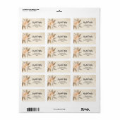 秋の花を飾ったエレガントな結婚式の住所 ラベル (フルシート)