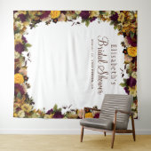 秋の花を飾ったブライダルシャワーの写真撮影用背景 タペストリー (インサイチュ(横))