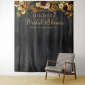 秋の花を飾ったブライダルシャワーの写真撮影用背景 タペストリー (インサイチュ)