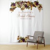 秋の花を飾ったブライダルシャワーの写真撮影用背景 タペストリー (インサイチュ)