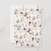 秋の花を飾ったブライダルシャワーの感謝カード サンキューカード (裏面)