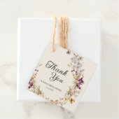 秋の花を飾ったボヘミアンスタイルのブライダルシャワー フェイバータグ (インサイチュ)